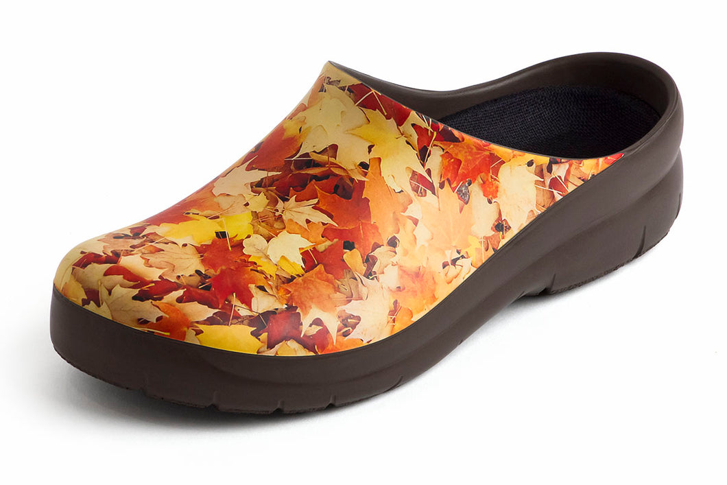 JOLLYS PICTURE CLOGS (open-back), AUTUMN LEAVES