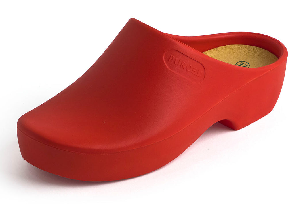 PURCEL CLASSIC CLOGS (open-back), RED